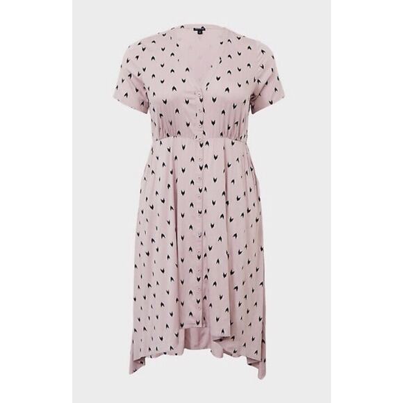 Torrid Pink and Black Heart Mini Dress - Picture 1 of 7